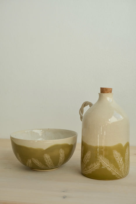 Rosemary Olivenölflasche mit Rosemary Schale